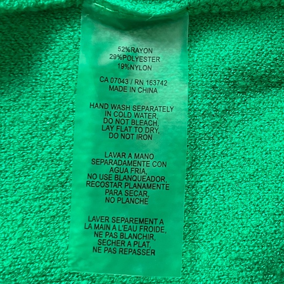 Sioni Kerry Varsity Style Cardigan with Detail Stripes in Green & Blush Pink - Picture 7 of 7